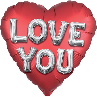 s40 love you balloon letters satin