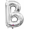 L16 LETTER B SILVER MINI SHAPE FOIL BALLOON l16 letter b silver mini shape