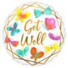 S40 GET WELL WHITE GOLD FOIL BALLOON 18IN s40 get well white gold foil