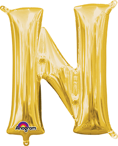 l16 letter n gold mini shape