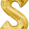 L16 LETTER S GOLD MINI SHAPE FOIL BALLOON l16 letter s gold mini shape