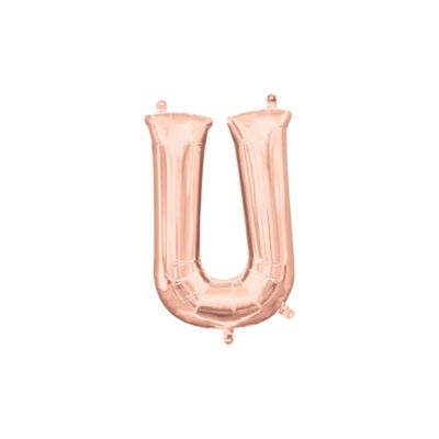 l16 letter u rose gold mini