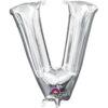 L16 LETTER V SILVER MINI SHAPE FOIL BALLOON l16 letter v silver mini shape