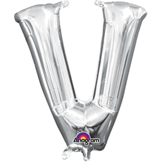 l16 letter v silver mini shape