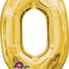 L16 NUMBER 0 GOLD MINI SHAPE FOIL BALLOON l16 number 0 gold mini shape