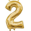 L16 NUMBER 2 GOLD MINI SHAPE FOIL BALLOON l16 number 2 gold mini shape