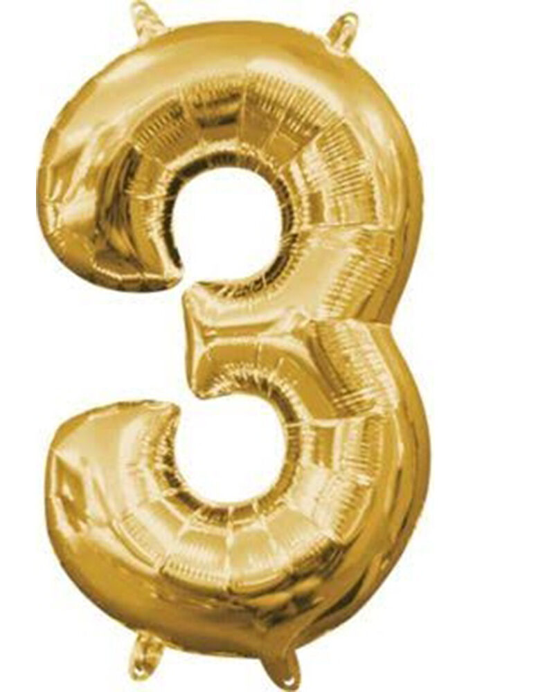 l16 number 3 gold mini shape