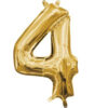 L16 NUMBER 4 GOLD MINI SHAPE FOIL BALLOON l16 number 4 gold mini shape