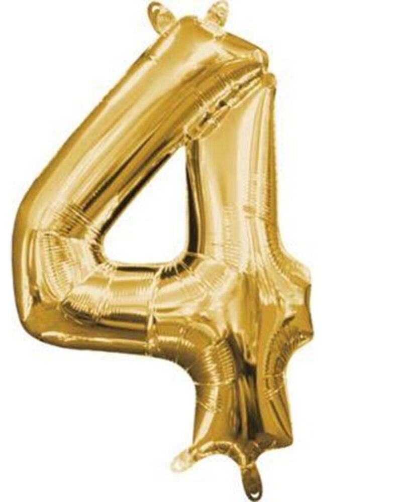 l16 number 4 gold mini shape