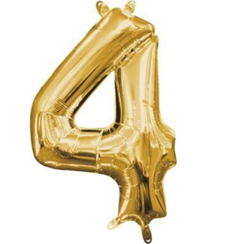 l16 number 4 gold mini shape