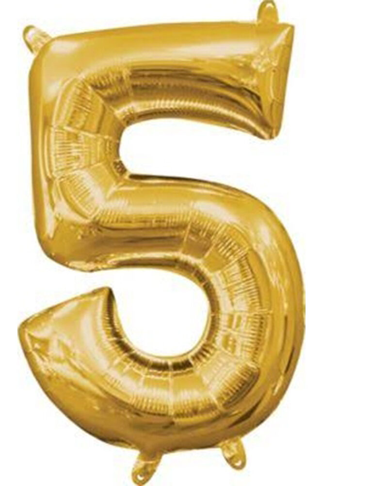 l16 number 5 gold mini shape