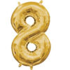 L16 NUMBER 8 GOLD MINI SHAPE FOIL BALLOON l16 number 8 gold mini shape
