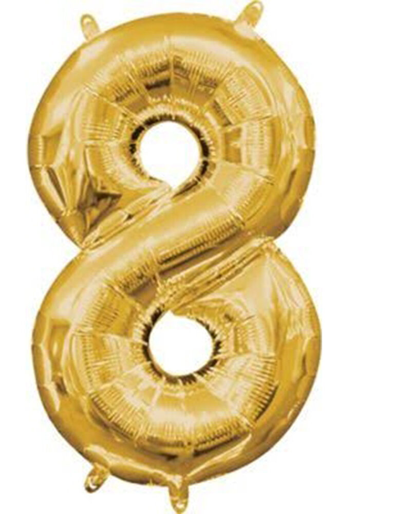 l16 number 8 gold mini shape