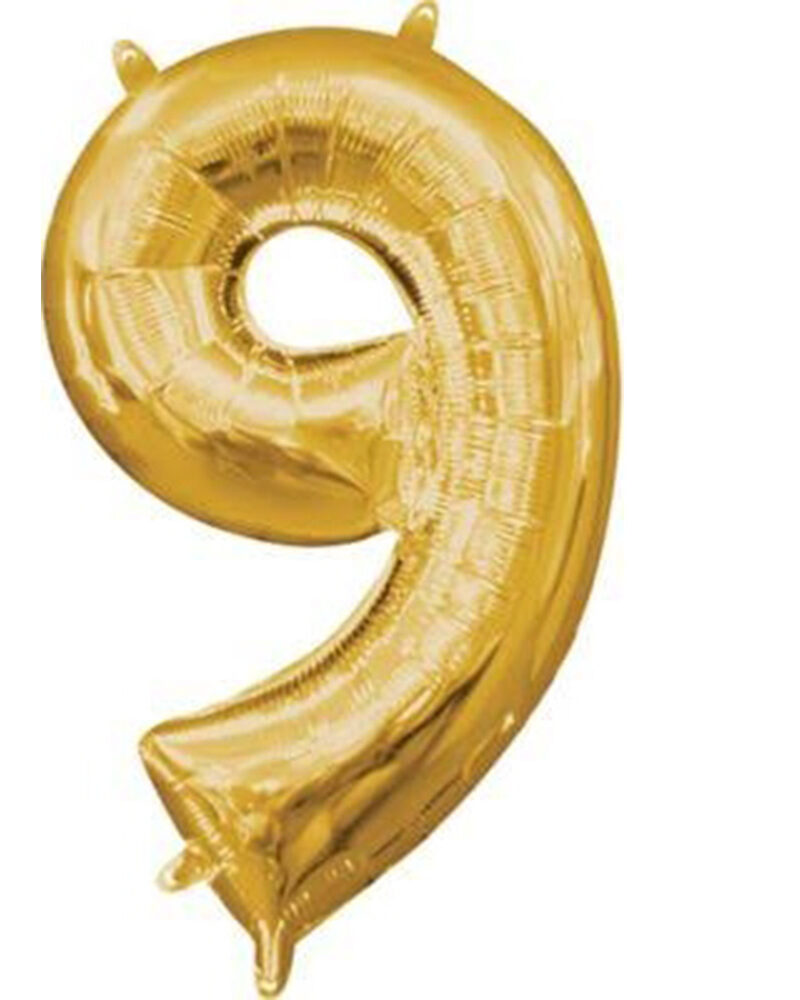l16 number 9 gold mini shape