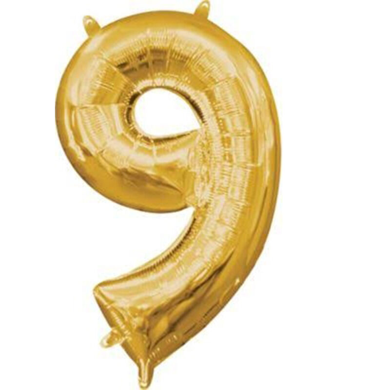 l16 number 9 gold mini shape