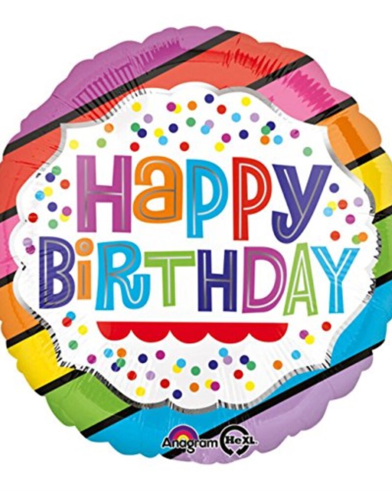 s40 happy birthday bright stripes foil