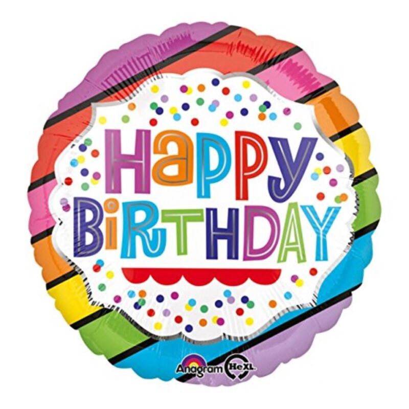 s40 happy birthday bright stripes foil