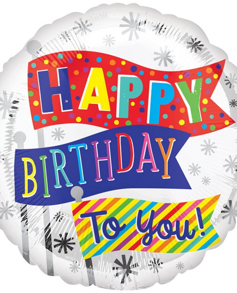 s40 happy birthday fun flags foil