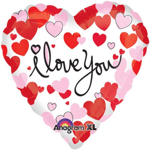 s40 hearts equal love foil balloon