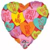 s40 hearts with messages foil balloon