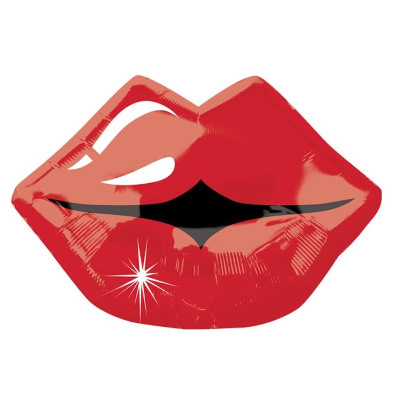s50 kissy lips foil balloon 18in