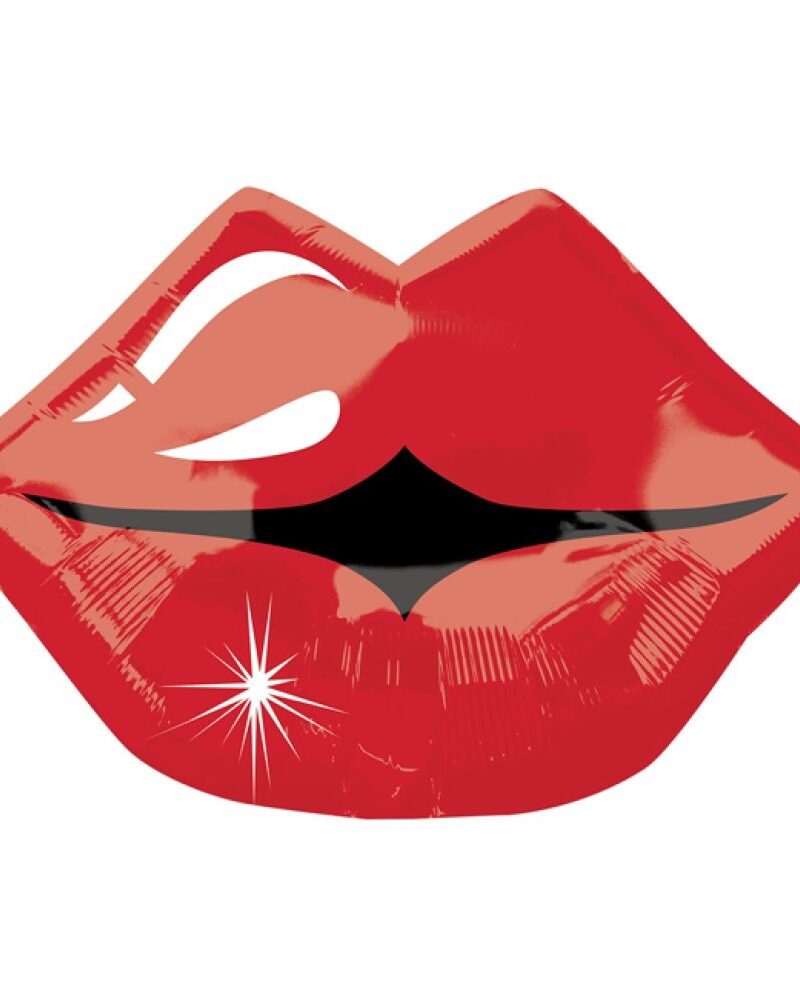 s50 kissy lips foil balloon 18in