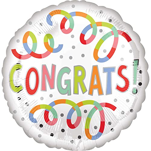 s40 congrats swirl foil balloon 18in