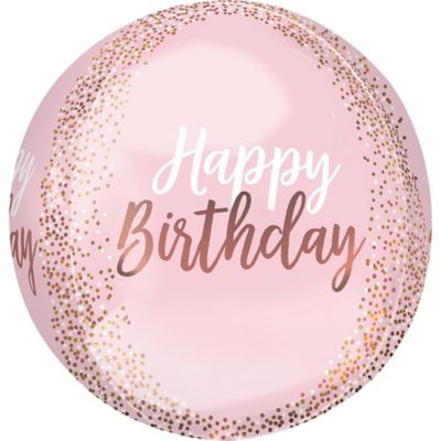 g20 blush birthday orbz foil balloon