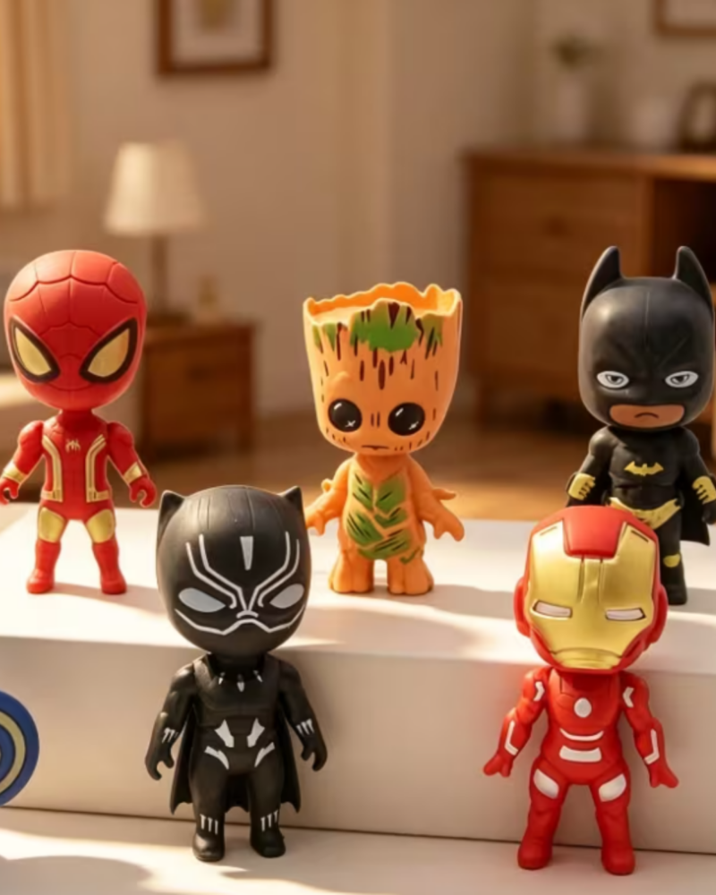 Superhero Mini Figure Set | Car & Home Dashboard Decorations