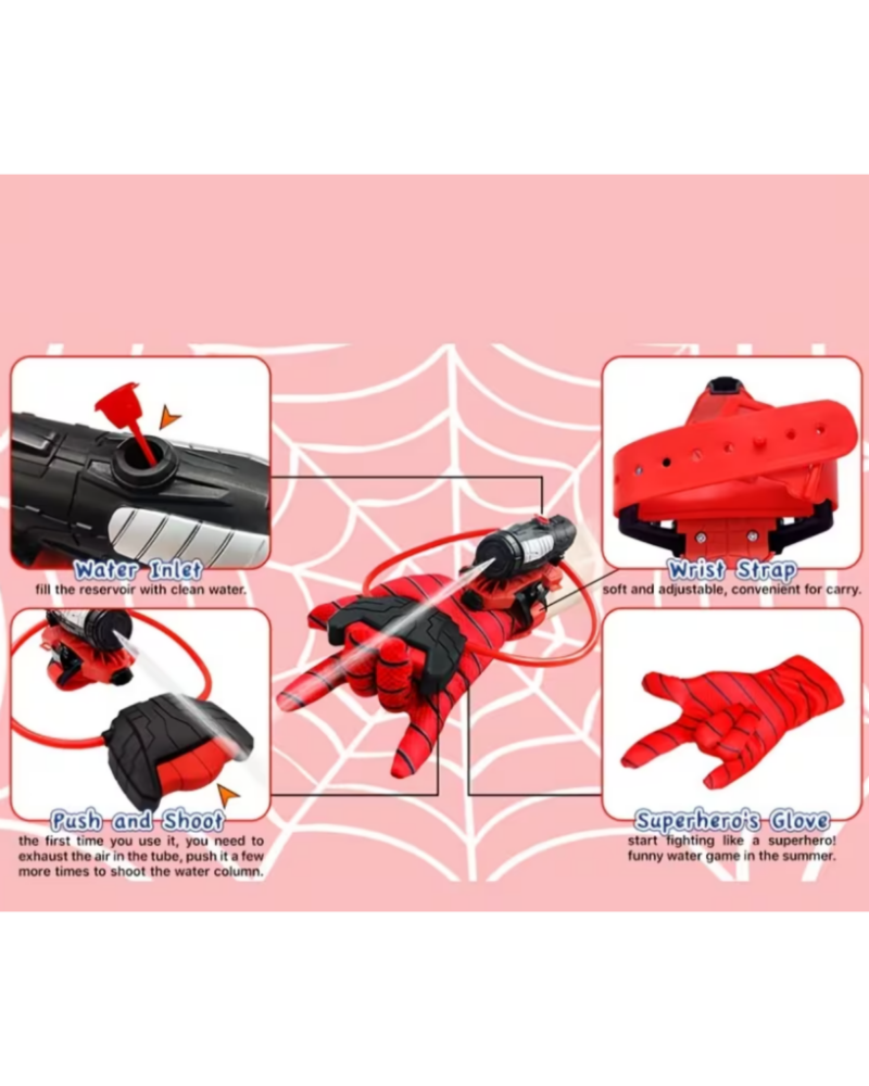 Spider Hero Water Shooter Glove | Kids Wrist Water Blaster Toy - Image 3