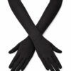 Black Long Costume Gloves - Pair on a white background
