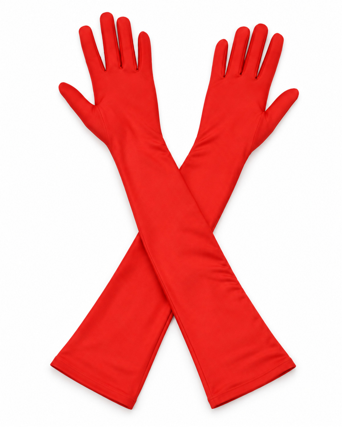 Red Long Costume Gloves - Pair Red Long Costume Gloves - Pair on a white background
