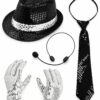 Sequin Rock Star Accessory Set with Headset - 4 Pieces on a white background