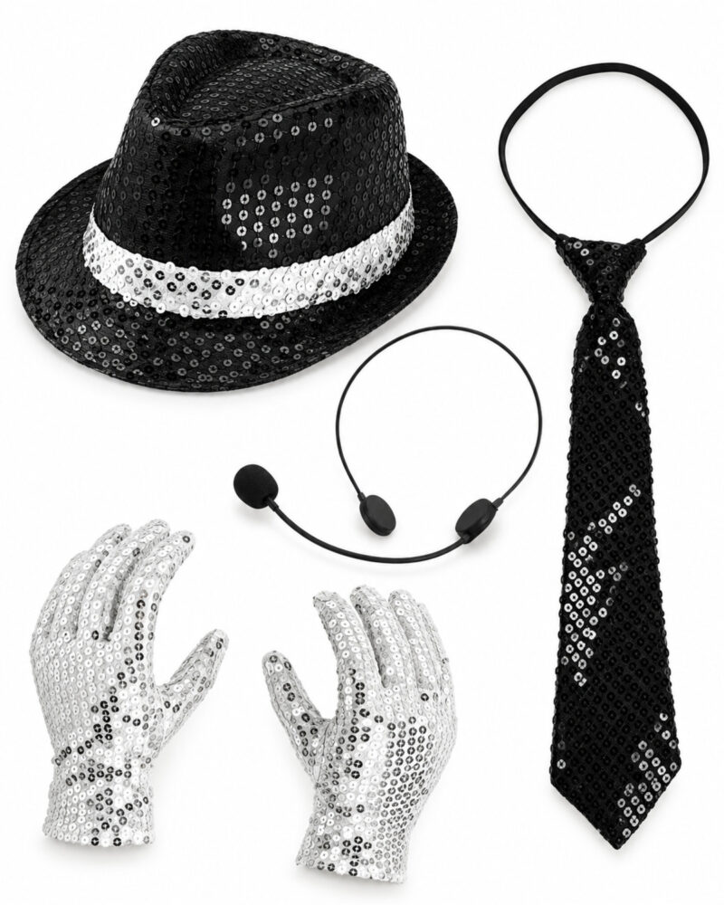 Sequin Rock Star Accessory Set with Headset - 4 Pieces on a white background