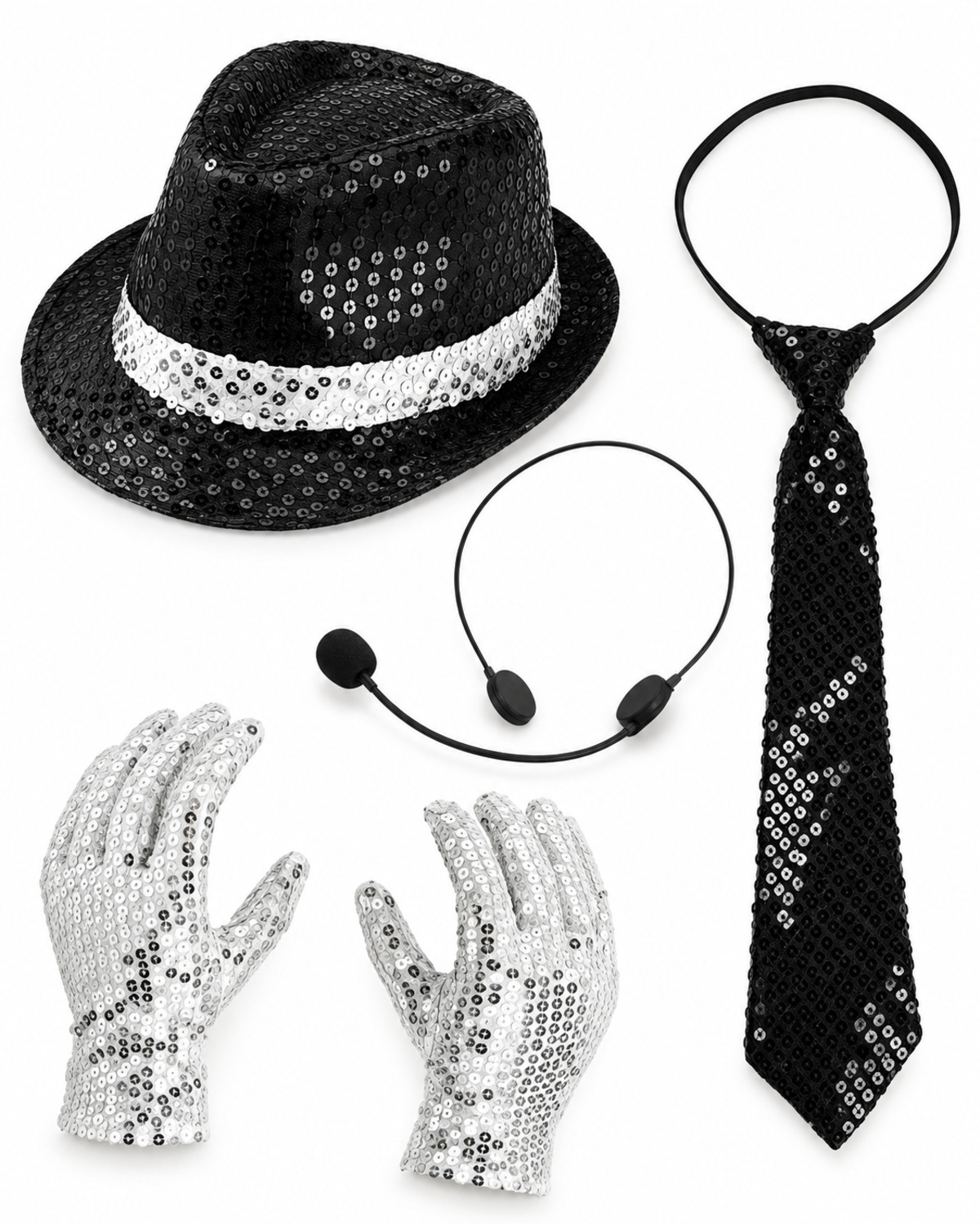 Sequin Rock Star Accessory Set with Headset - 4 Pieces Sequin Rock Star Accessory Set with Headset - 4 Pieces on a white background