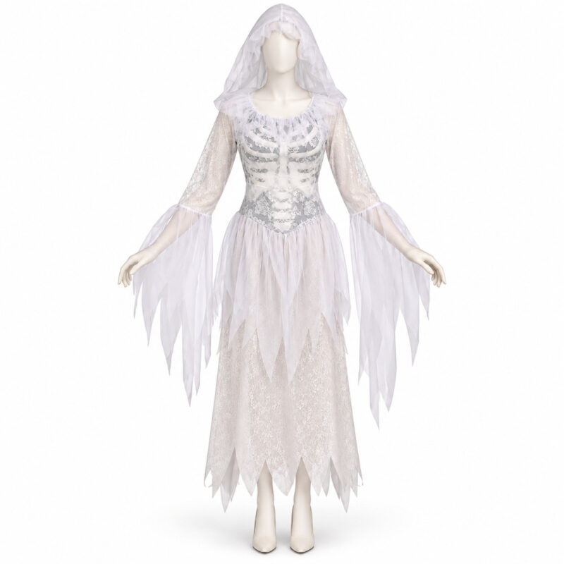White Ghostly Woman Costume - XL on a white background
